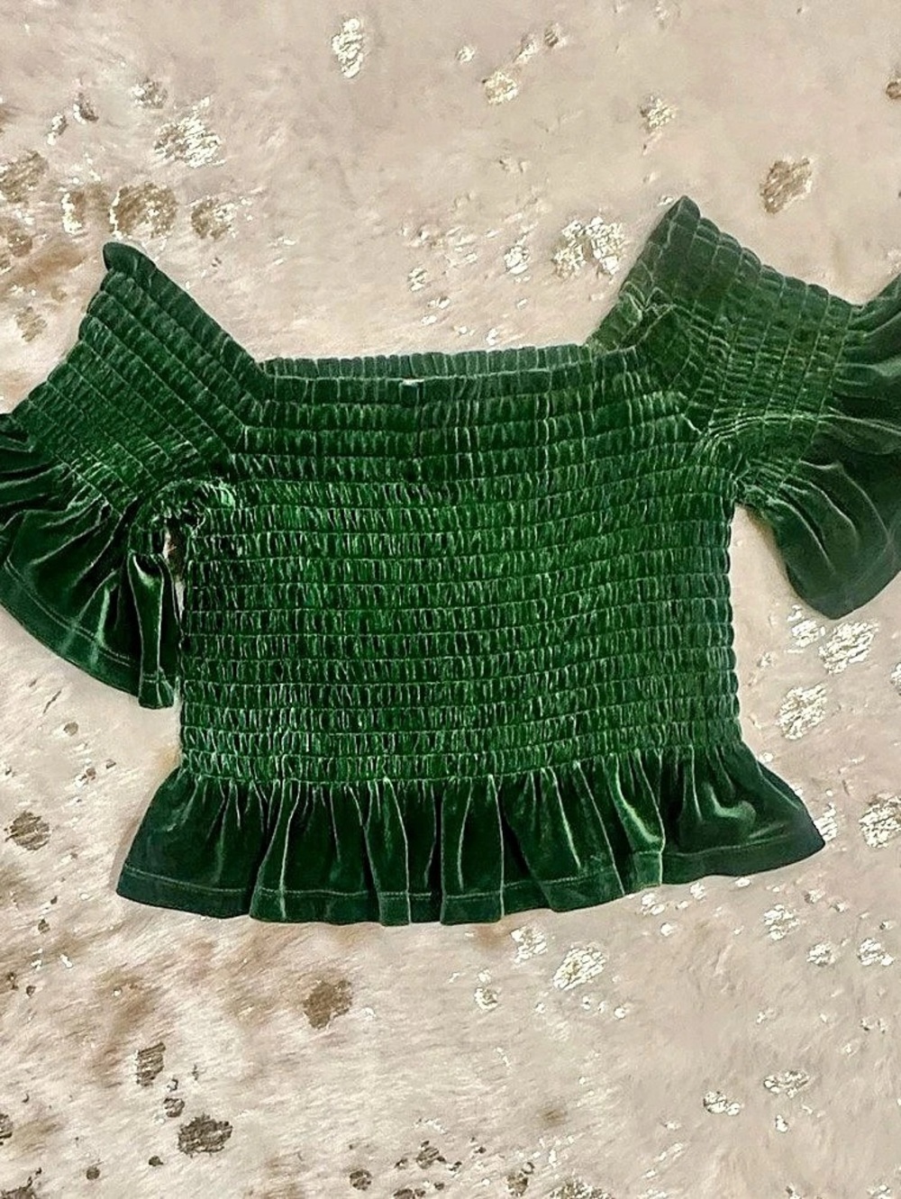 BP. Green Smocked Crop Top Like New